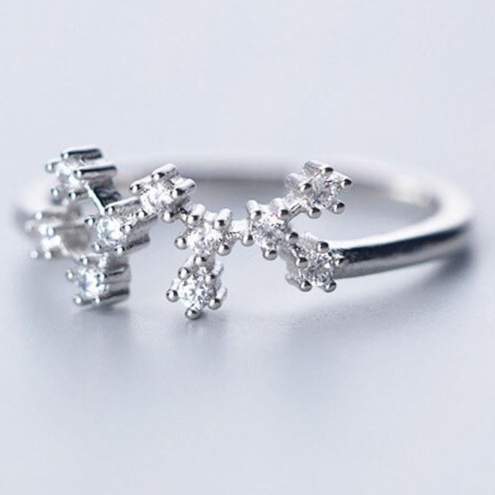 ❤️Zodiac Constellations Sagittarius Silver Size Adjustable Ring For Women, F182 - Picture 5 of 5